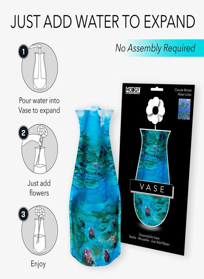 MODGY Expandable Flower Vase Plastic Decorative Modern Vases for Flowers Centerpieces Dining Table Decor Living Room Bathroom Wedding Office, Water Lilies - Image 4