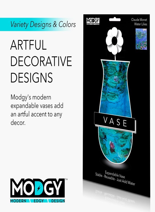 MODGY Expandable Flower Vase Plastic Decorative Modern Vases for Flowers Centerpieces Dining Table Decor Living Room Bathroom Wedding Office, Water Lilies - Image 5