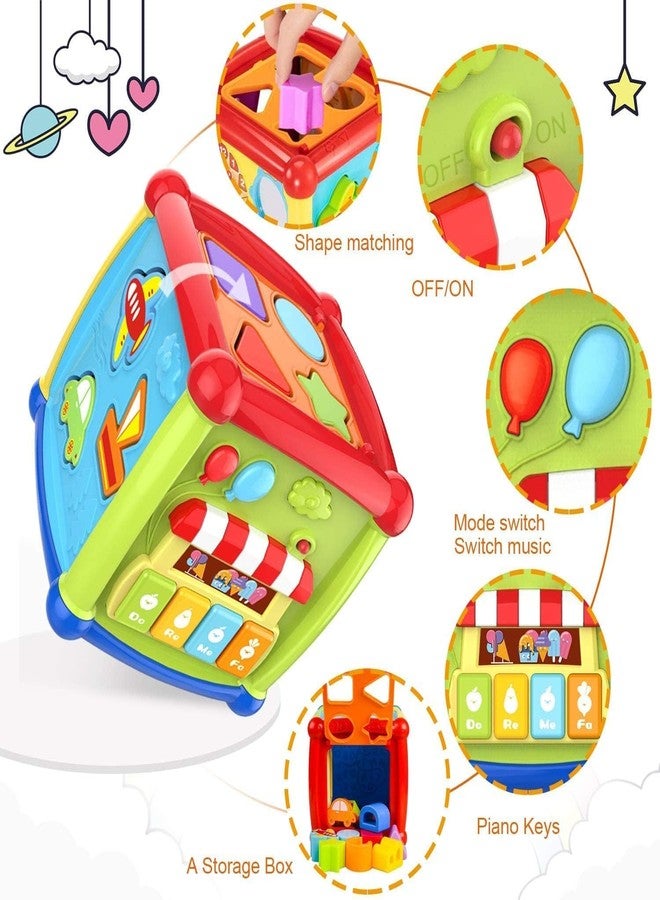 DEOXY مكعب ديوكسي الموسيقي التعليمي 6 في 1 للأطفال، يتضمن حروفًا وأشكالًا ومفاتيح بيانو. مكعب أنشطة تعليمية متعددة الوظائف وممتعة، أفضل هدية للأولاد والبنات. - Image 5