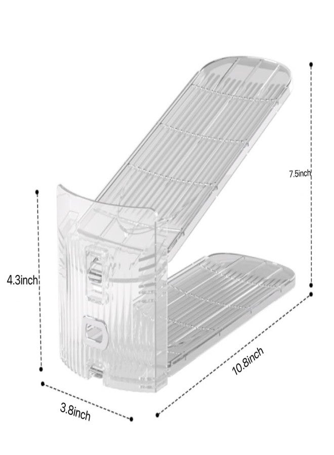 Reflygen Shoe Slot Organizer,Double Tier Adjustable Shoe Rack,Space Saving Storage For Closet,Standard Size,Transparent (12) - Image 3