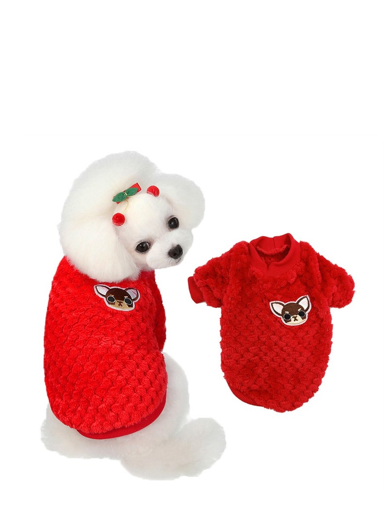 Loquat Squality Fall And Winter Dog Clothes Red - Image 2