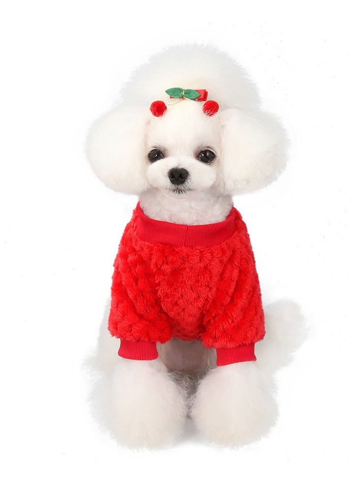 Loquat Squality Fall And Winter Dog Clothes Red - Image 3