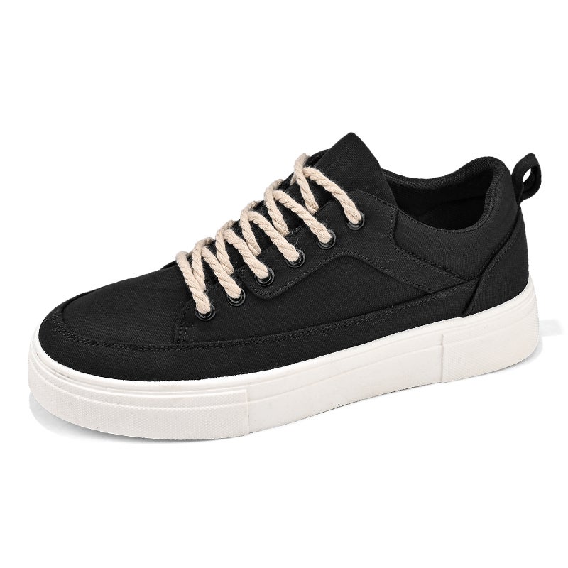 Canvas Men'S Shoes Summer Breathable Niche Design Casual Board Shoes Student Sports Black Trendy Shoes - Image 3