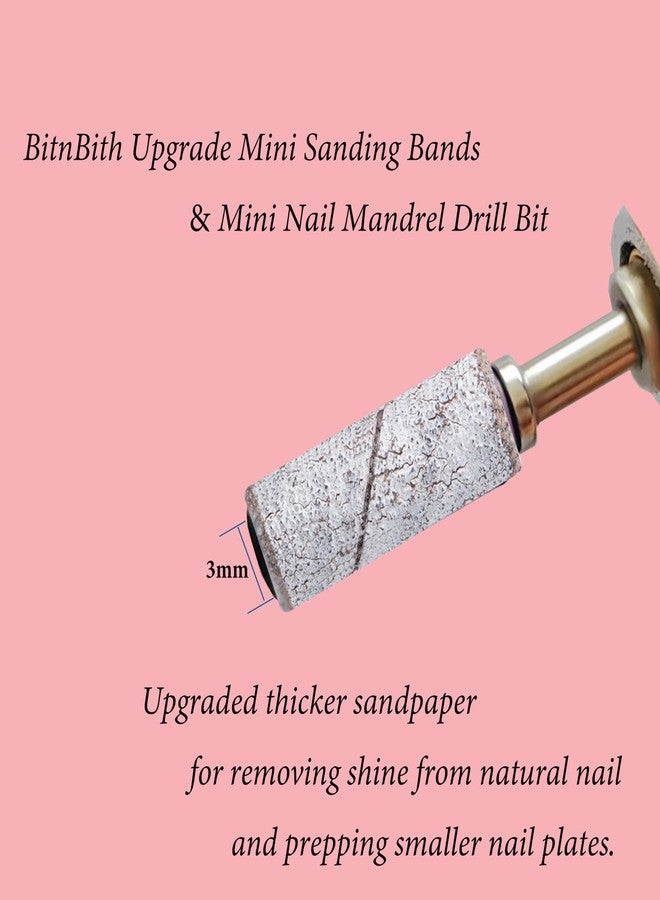 BITNBITH 100pcs Small Nail Sanding Bands for Nail Drill, 3.1mm Mini Nail Sanding Mandrel Bits 80 Grit Coarse Nail File Bits for Acrylic Nails Gel Manicure Pedicure Nail Prep Salon Supplies,Zebra - Image 4