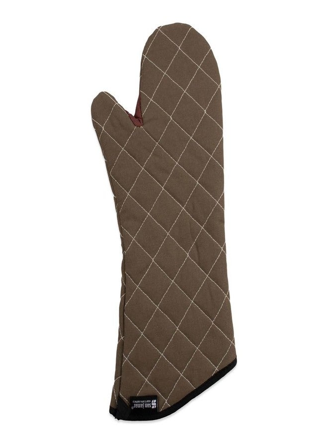 San Jamar 800FG17 BestGuard 17" Tan Oven Mitt - Pair - Image 3