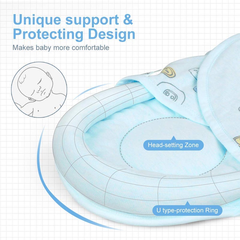 Knirose Premium Soft Cotton Baby Swaddle Blankets, Unisex Baby Blanket Wrap for Newborn Baby Boys Girls, Skin Friendly Wearable Swaddling Sleep Sack Calms Startle Reflex (Blue, 0-3 Months + 3-6 Months) - Image 4