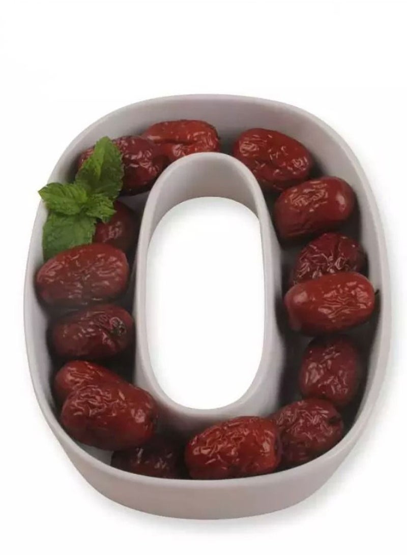 Generic White Decorative Ceramic Number 0 Dish  - Image 2