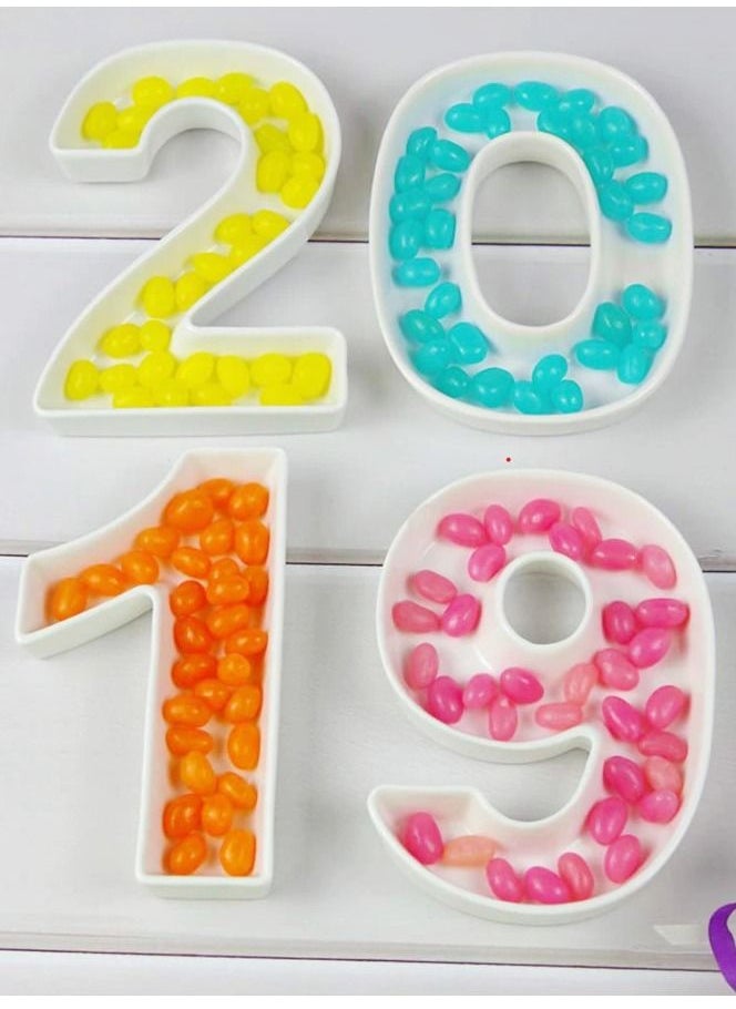 Generic White Decorative Ceramic Number 0 Dish  - Image 3