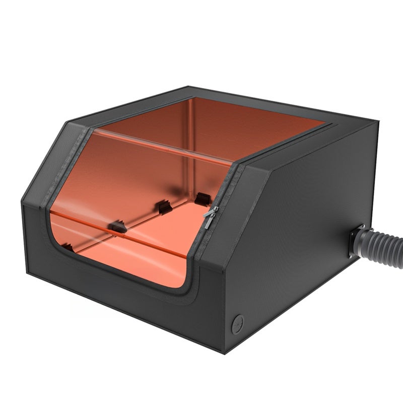 Creality 3D Engraver Protective Cover for Engraving Machine: Fireproof Enclosure with Smoke Ventilation System, Large Viewing Window, 700 x 720 x 400 cm, Black, Compatible with Rotary Roller for Laser Engraver - Image 1