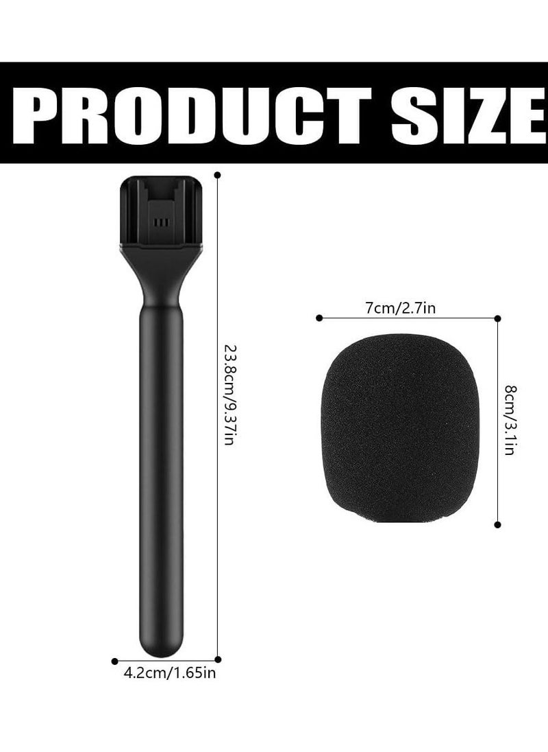 ELTRAZONE Microphone Handheld Adapter – Wireless Interview Lavalier Mic Adapter for DJI Mic 1/2, Rode Wireless GO II, Hollyland Lark, Synco G1 – Microphone Grip with Wind Protection for Osmo Pocket – Ideal for Professional Audio Recording & Interviews - Image 4