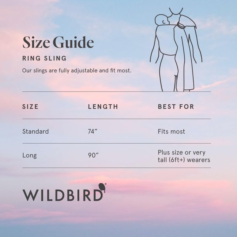 WildBird - Ring Sling Baby Carrier - 0-36 Months (up to 35 lbs) - Standard (74") Desert Lark & Black Ring - Front, Hip or Back Carry - Adjustable Fit - Natural Linen - Baby Essentials - New Mom Gifts - Image 3