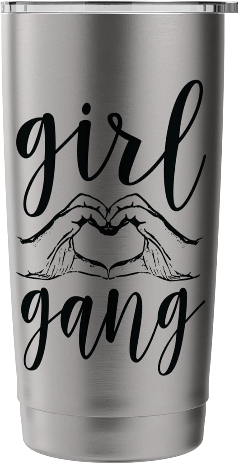 Hadley Designs Heart Girl Gang Cute Shirt friends best for girl Teen three Stainless Steel Insulated Tumbler  - Image 3