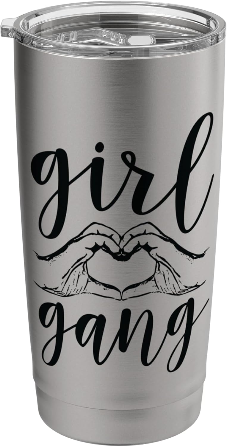 Hadley Designs Heart Girl Gang Cute Shirt friends best for girl Teen three Stainless Steel Insulated Tumbler  - Image 1