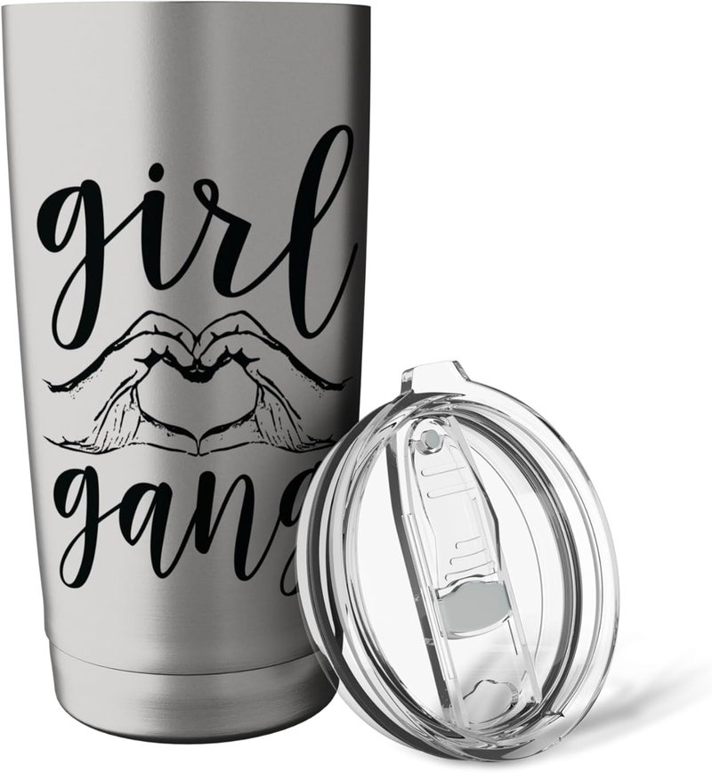 Hadley Designs Heart Girl Gang Cute Shirt friends best for girl Teen three Stainless Steel Insulated Tumbler  - Image 5