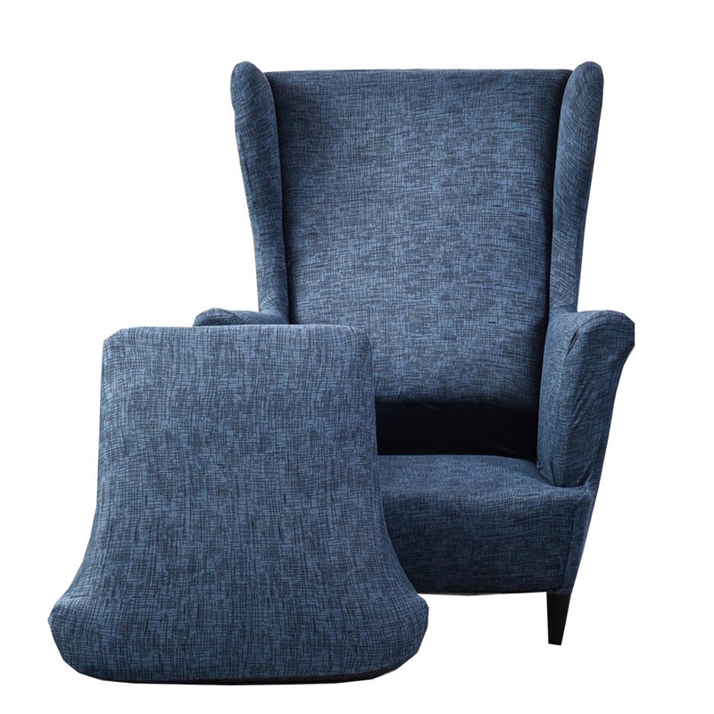 CRFATOP Printed Wing Chair Slipcovers 2 Piece Stretch Wingback Chair Cover Spandex Fabric Wingback Armchair Covers with Elastic Bottom for Living Room Bedroom Wingback Chair23
