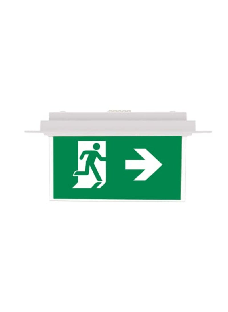 Olympia Electronics Emergency Exit Light Led Rechargeable With Battery Backup 3 Hrs For HomeCommercial Including Sign Panel