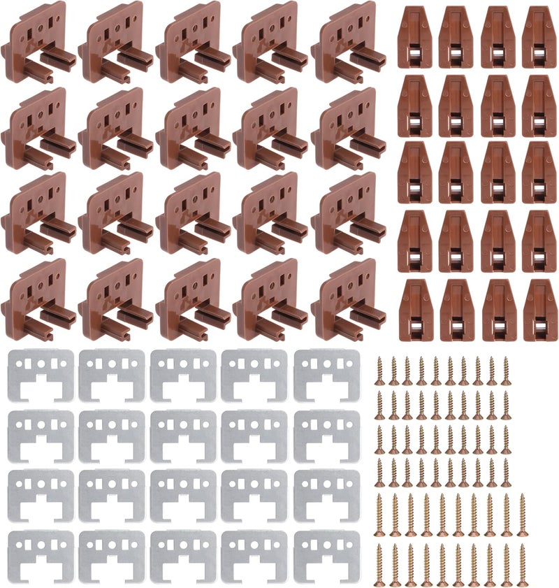 Seweder 20PCS Drawer Slide Track Guide Glide with Drawer Guide Metal Backing and Drawer Stop for Center Mount Drawer for Dressers for Nightstand for Rite-Trak I 168 Drawer Slide Systems - Image 1