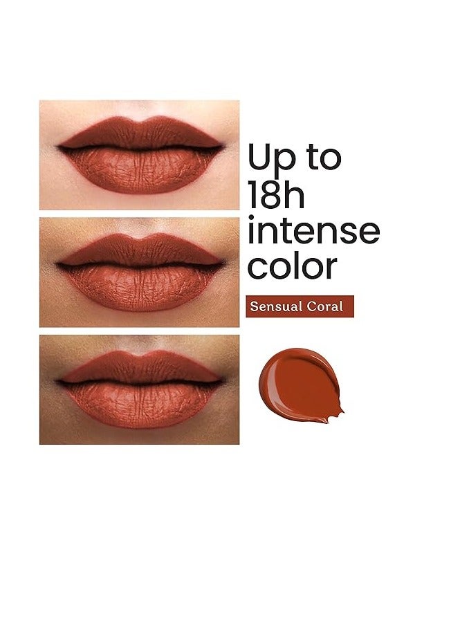 color cupid matte Intense Color 18-Hour Stay Liquid Lipstick | Infused with Hyaluronic Acid & Ceramide | Transfer Proof & Kiss Proof| Forever Love - Sensual Coral | 4 ml - Image 3