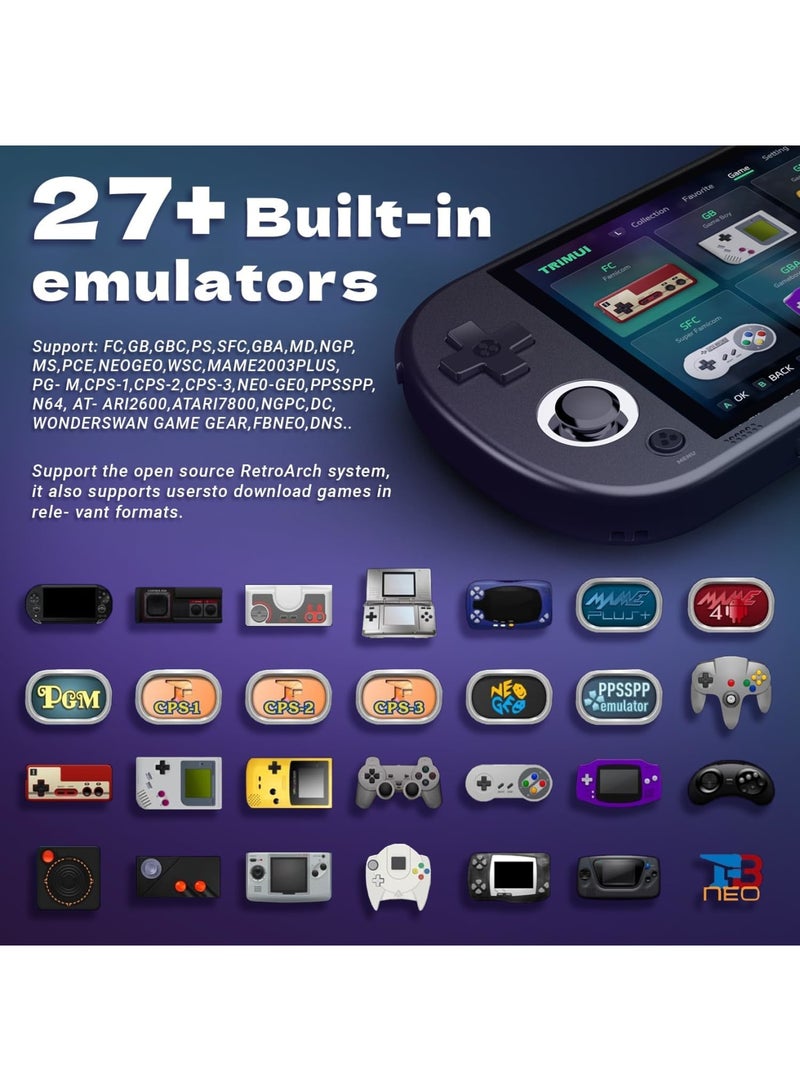 SYOSI 5 inch Handheld Game Console, Open source handheld game console, 720*1280 IPS high-definition smart handheld Game Consoles, Preinstalled Emulator System, Black(Memory Card not Included) - Image 2