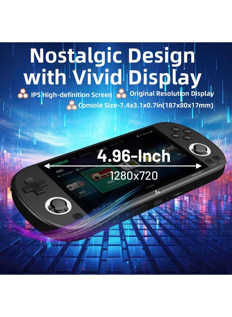 SYOSI 5 inch Handheld Game Console, Open source handheld game console, 720*1280 IPS high-definition smart handheld Game Consoles, Preinstalled Emulator System, Black(Memory Card not Included) - Image 3