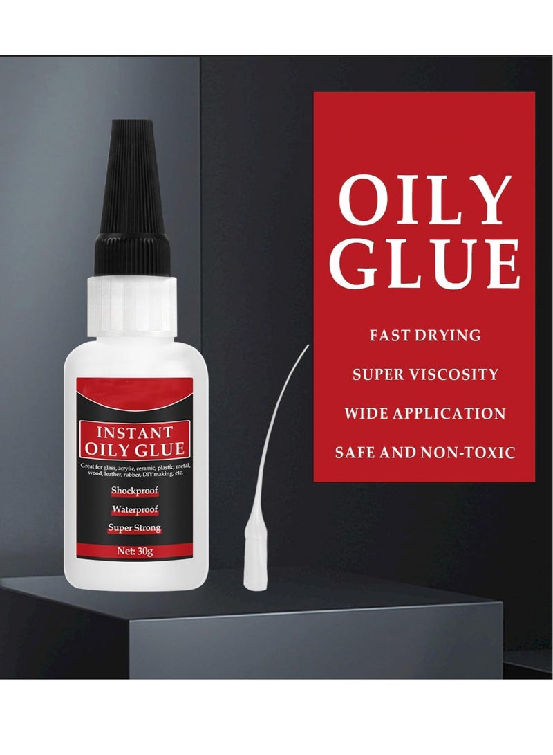 Captaintech Welding High-Strength Oily Glue, 30g Instant Oily Glue, Super Glue for Strong Plastic Glue-Mighty Instant Glue, for Electronic, Metal, Plastic, Wood, Ceramics (Pack of 2) - Image 2