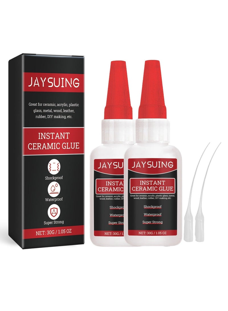 Captaintech Welding High-Strength Oily Glue, 30g Instant Oily Glue, Super Glue for Strong Plastic Glue-Mighty Instant Glue, for Electronic, Metal, Plastic, Wood, Ceramics (Pack of 2) - Image 1