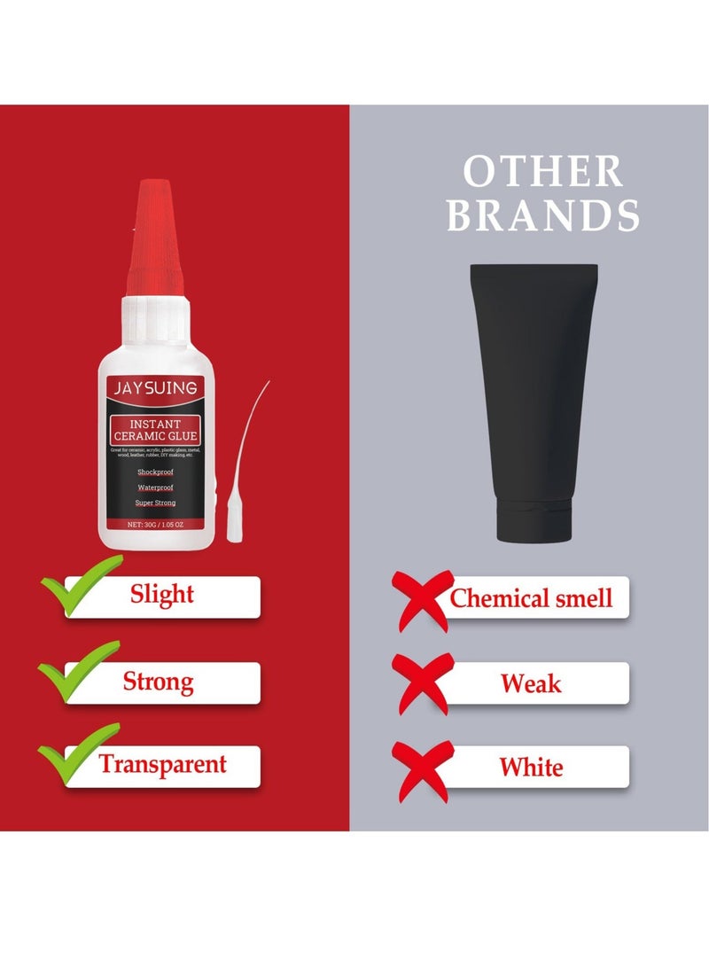 Captaintech Welding High-Strength Oily Glue, 30g Instant Oily Glue, Super Glue for Strong Plastic Glue-Mighty Instant Glue, for Electronic, Metal, Plastic, Wood, Ceramics (Pack of 2) - Image 3