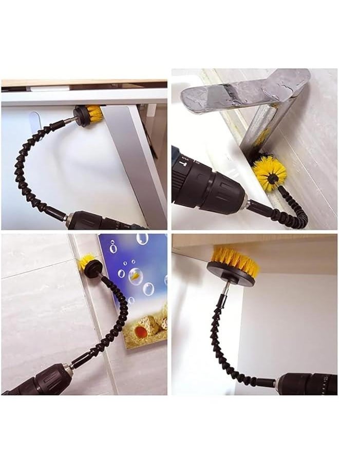 HOOKOR Drill Brush Attachments Set 22 Pack, Scrub Pads & Sponge, Power Scrubber Brush with Extend Long Attachment All Purpose Cleaning Kit for Grout Tiles Sinks Bathtub, Bathroom Kitchen & Auto  - Image 2