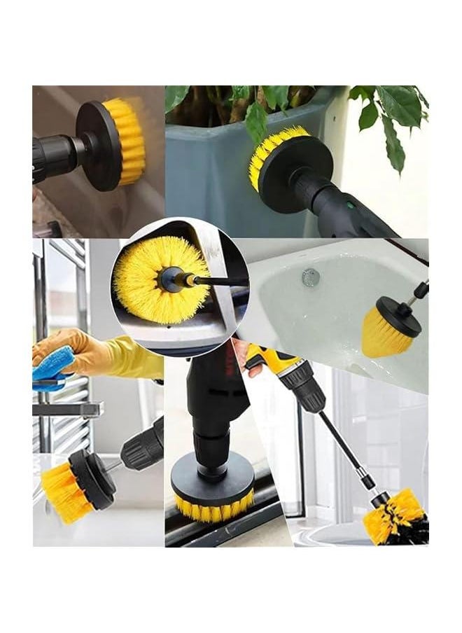 HOOKOR Drill Brush Attachments Set 22 Pack, Scrub Pads & Sponge, Power Scrubber Brush with Extend Long Attachment All Purpose Cleaning Kit for Grout Tiles Sinks Bathtub, Bathroom Kitchen & Auto  - Image 3