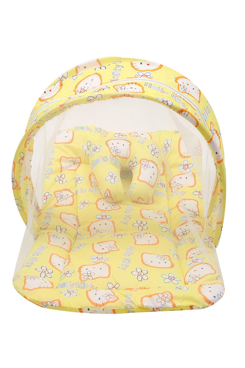 FARETO Infantbond Baby Super Soft Mattress with Net(0-6 Months) (Yellow) - Image 1