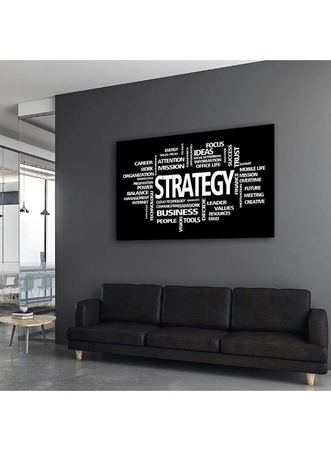 Home Trove Amart Sun Motivational Office Strategy Canvas Wall Decor Inspirational Entrepreneur Business Quotes Wall Art Modern Office Large Paintings Artwork Framed Easy To Hang  - Image 3