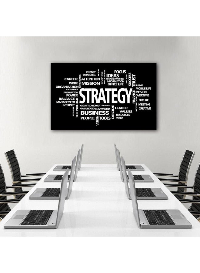 Home Trove Amart Sun Motivational Office Strategy Canvas Wall Decor Inspirational Entrepreneur Business Quotes Wall Art Modern Office Large Paintings Artwork Framed Easy To Hang  - Image 2
