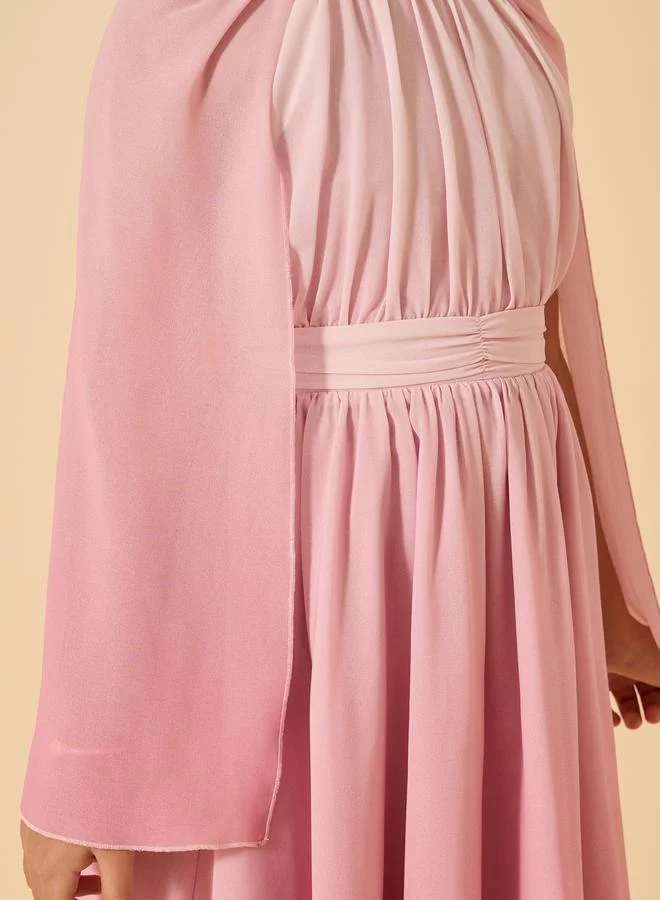 Styli Cape Sleeve Dress