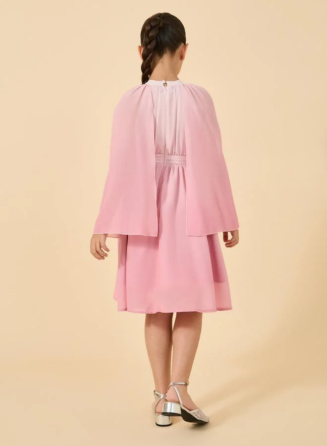 Styli Cape Sleeve Dress