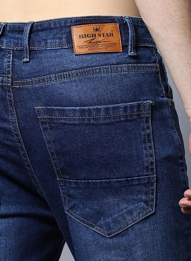 HIGH STAR Mid Rise Regular Fit Faded Jeans by Styli