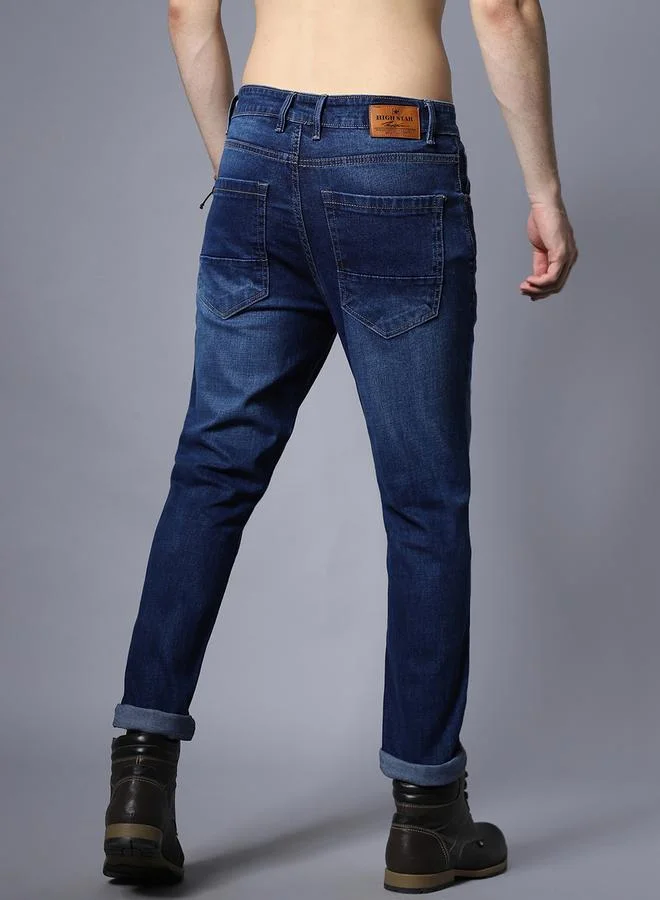 HIGH STAR Mid Rise Regular Fit Faded Jeans by Styli