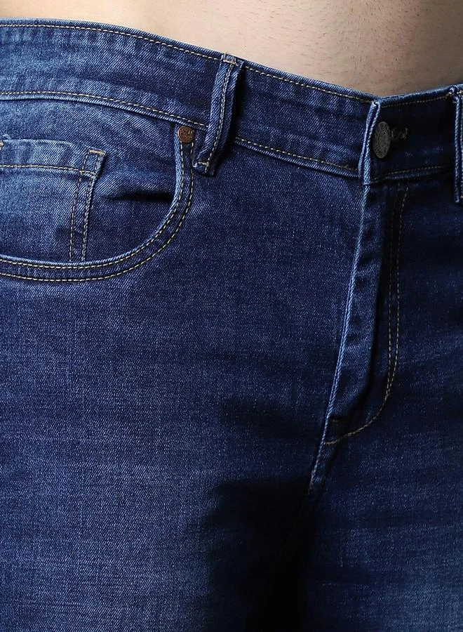 HIGH STAR Mid Rise Regular Fit Faded Jeans by Styli