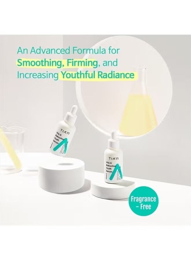 تيام TIAM Vita A Bakuchiol Youth Serum, مصل الوجه المضاد للشيخوخة للتجاعيد, البقع الداكنة, مناسبة للبشرة الحساسة, 1.35 FL.OZ. / 40 مل - Image 2
