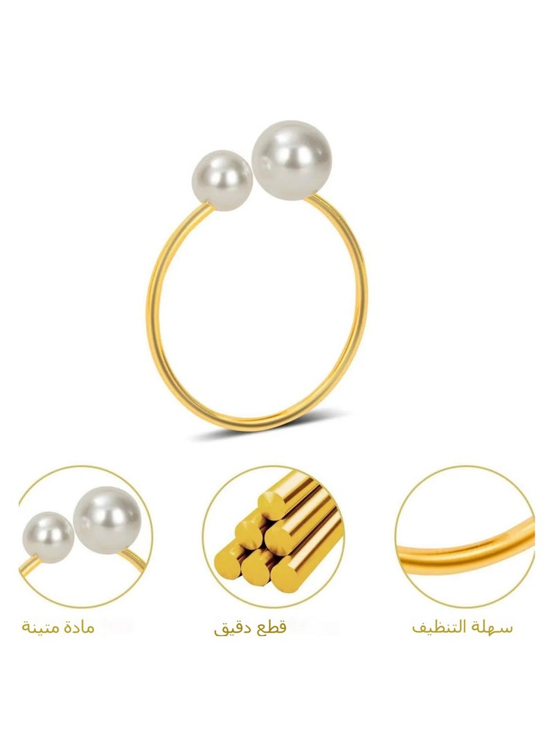 مج Rings معدنية فضية 32 من اللؤلؤ تفتح مستوى جديد من تزيين الطاولة والحفلات، مما يخلق تركيزًا بصريًا رائعًا - Image 3