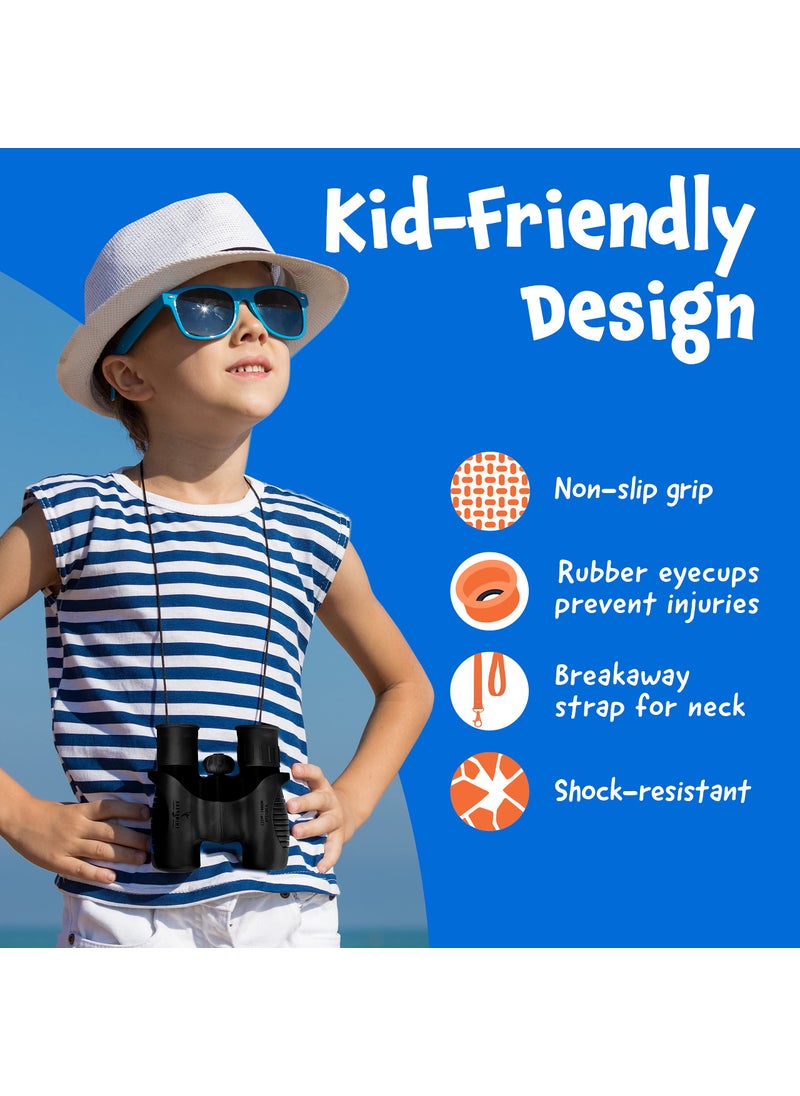 THINKPEAK Toys Think Peak - Binoculars for Kids Ages 4-8 - Outdoor Sports - Educational Adventure - 8x21 Compact - Nature Exploration Bird Watching - Black  - Image 5