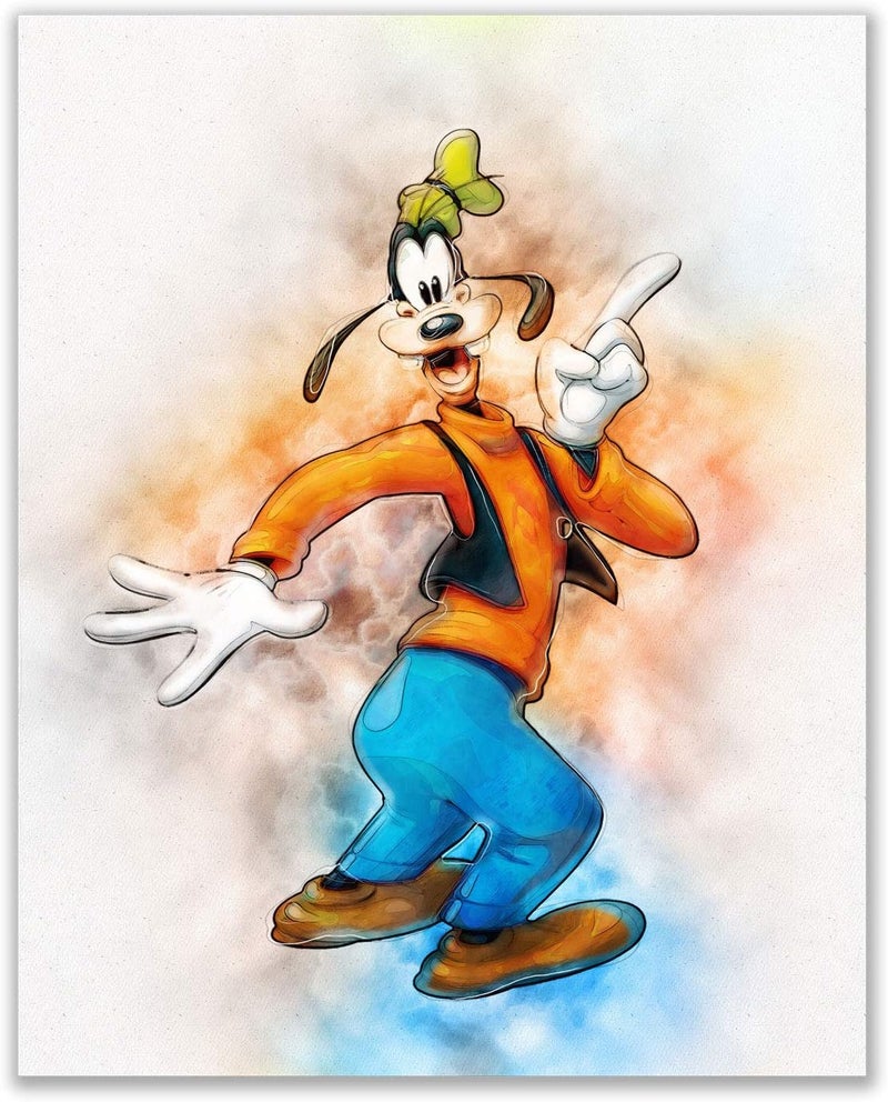 BigWig Prints BigWigPrints Mickey Mouse Original Watercolor Prints - Set of 6 Nursery Wall Art Decor (8 inches x 10 inches) - Minnie Donald Daisy Duck Pluto Goofy - Image 5