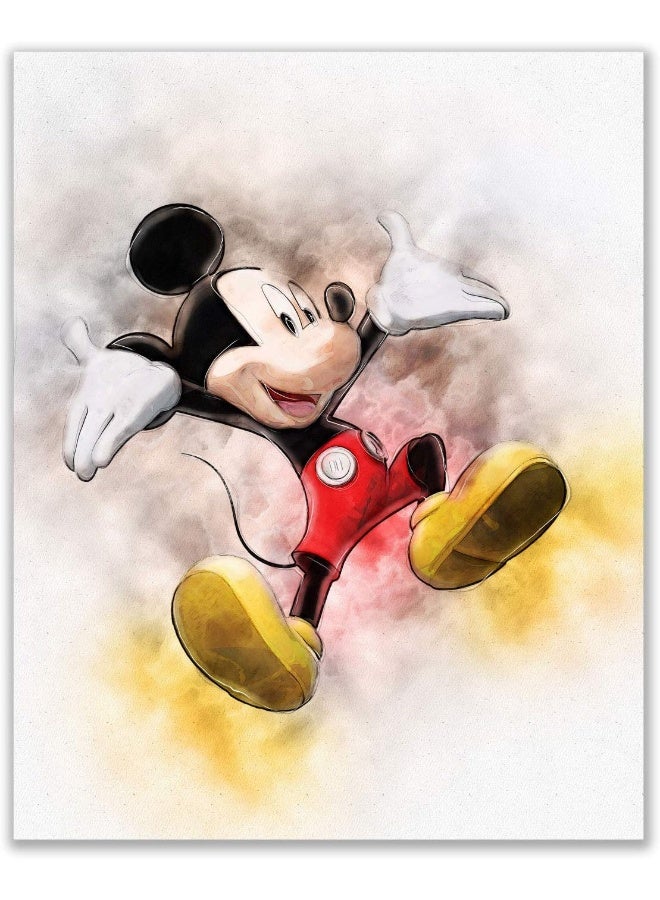 BigWig Prints BigWigPrints Mickey Mouse Original Watercolor Prints - Set of 6 Nursery Wall Art Decor (8 inches x 10 inches) - Minnie Donald Daisy Duck Pluto Goofy - Image 3