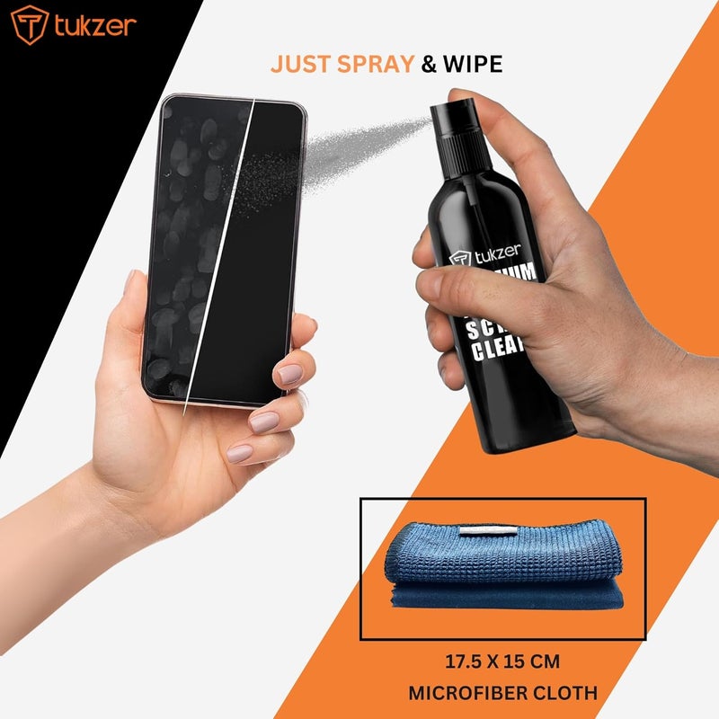 tuKZer Professional 8in1 Cleaning Kit for Laptop Tablet Smartphone Camera Airpod (100mlCleaning Solution AirBlower CottonSwabs Suede Plush Microfiber Cloth Antistatic Cleaning Bristle Universal Brush) - Image 3