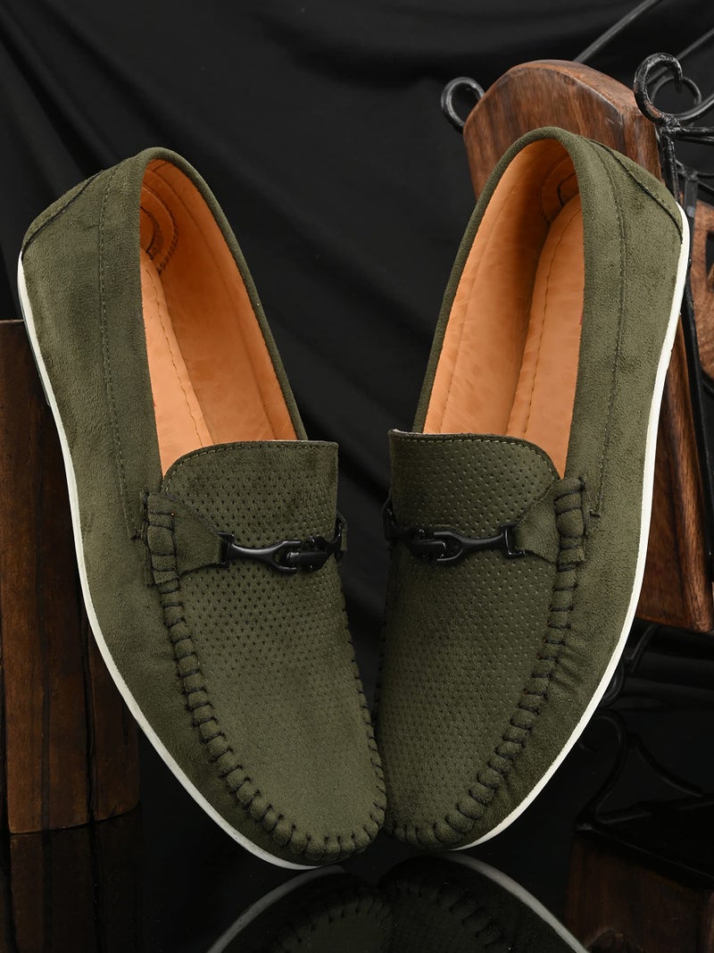 MACTREE Men's Premium Casual Loafers (Green, Numeric_11) - Image 2