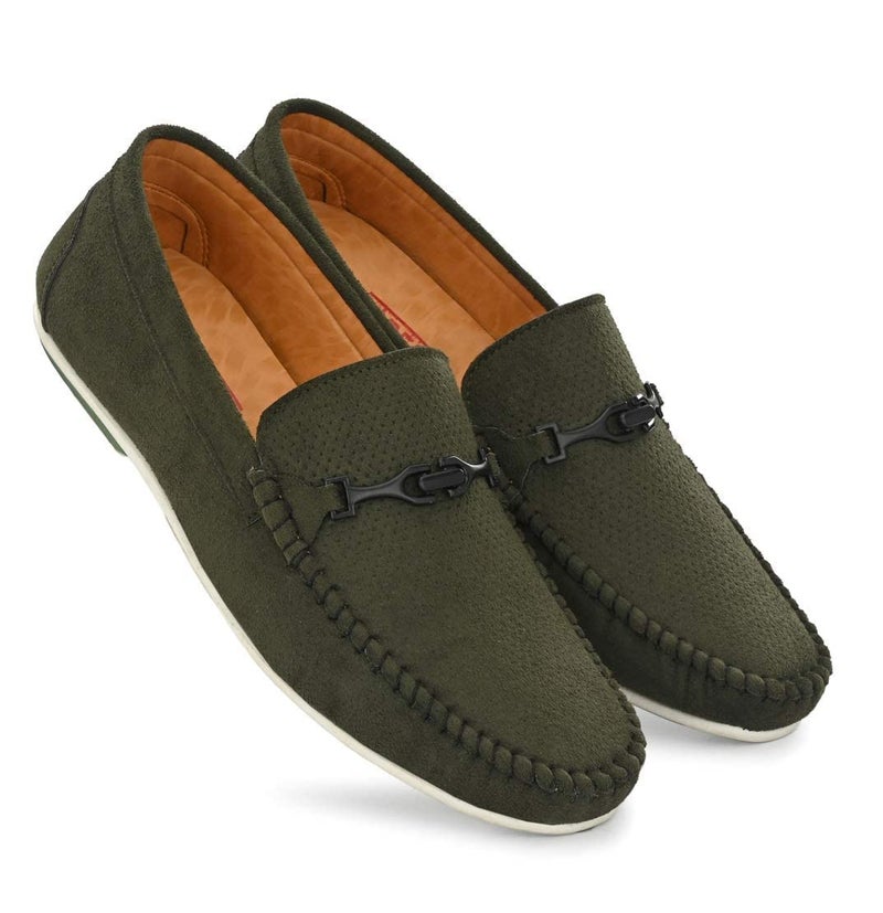 MACTREE Men's Premium Casual Loafers (Green, Numeric_11) - Image 1