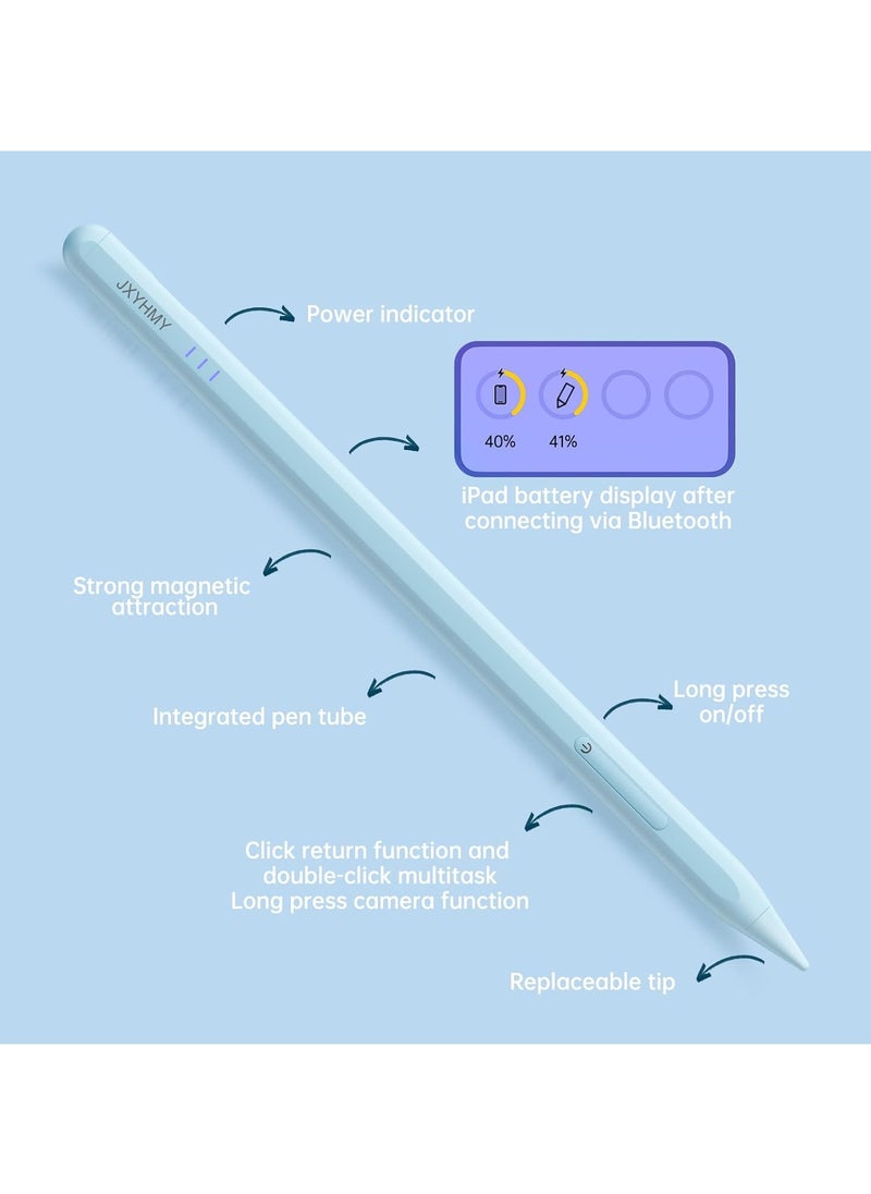 FARROBIZZ iPad Pencil, Bluetooth Apple iPad Pen with Palm Rejection & Tilting, Stylus Pen for iPad Compatible with 2018 or Later Apple iPad 8th/7th/6th, Mini 5th/6th, Air 5th/4th/3rd, Pro 11/12.9 in (Blue)  - Image 2