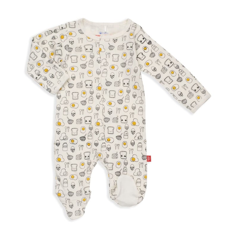 Magnetic Me 100 Organic Cotton Magnetic Baby Footie Pajamas Super Soft Cotton Fabric Breakfast Club 03 Months - Image 2
