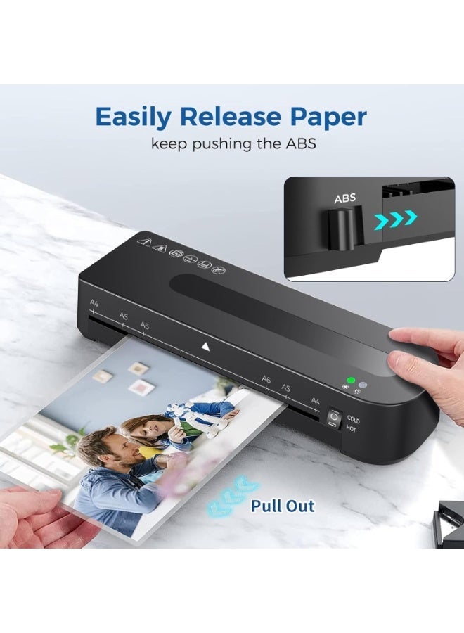 VICTGOAL Laminator Machine 13 inch, Laminating Machine 60s Quick Warm Up Auto Off, Cold Hot Lamination Machine with ABS Jam Free, Laminator for Home Office School, Black - Image 3