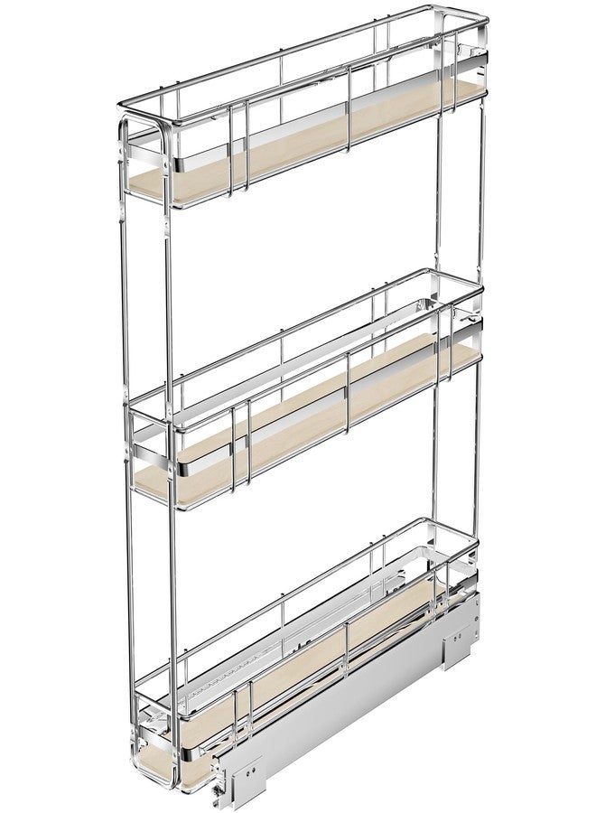 MODCART Pull Out Spice Rack Cabinet Organizer 5" W x 20½" D, 3 Tier Heavy Duty Slide Out Wood Shelf for Narrow Cabinet, Pull Out Storage for Kitchen - Image 1