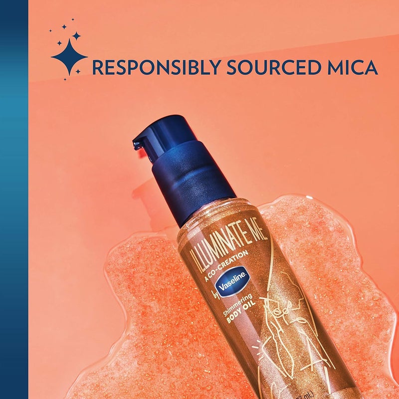 Vaseline Illuminate Me Shimmering Body Oil Created for Melanin Rich Skin Illuminates Skin with Finishing Touch of Shimmer for Glowing Skin 33 oz - Image 3